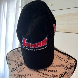 Summit Racing Equipment Black Cap, EUC, Velcro, car enthusiast, one size